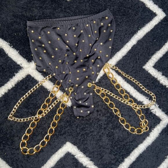 black high waist bottoms with - Picture 1 of 2